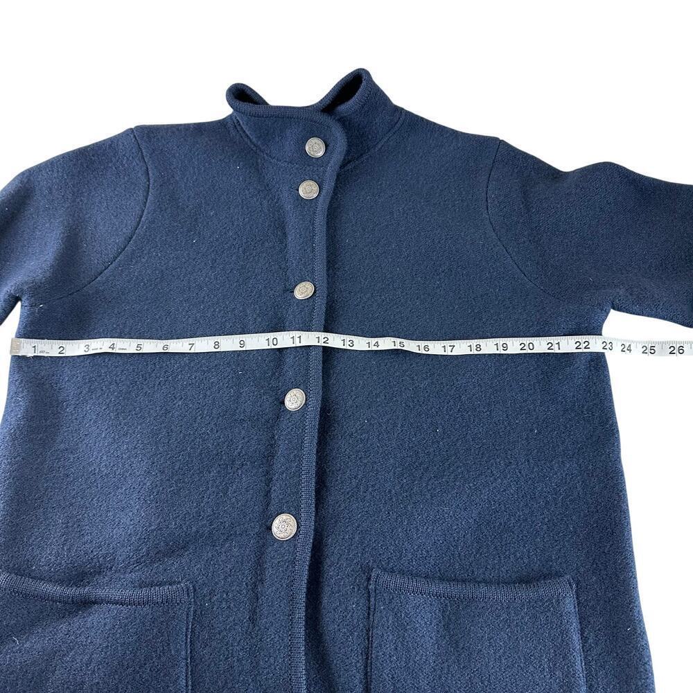 Vintage L.L.Bean 100% Wool Button Front Jacket Women’s Large Navy Blue Heritage - Picture 4 of 10